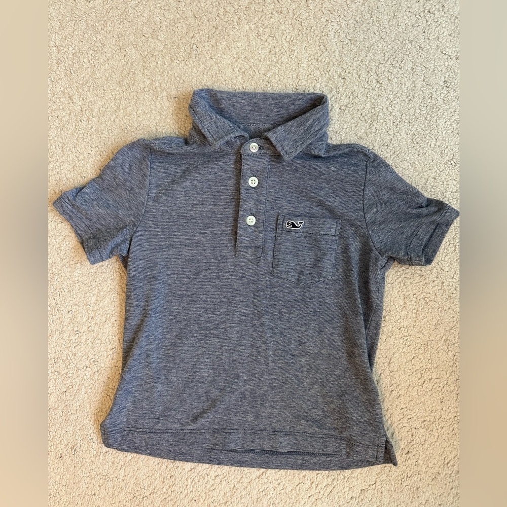 Vineyard Vines Heathered Blue Kids Polo